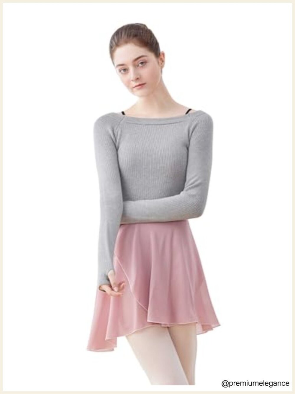 Long Sleeve Boat Neck Dance Sweater Pullover with Thumb Hole